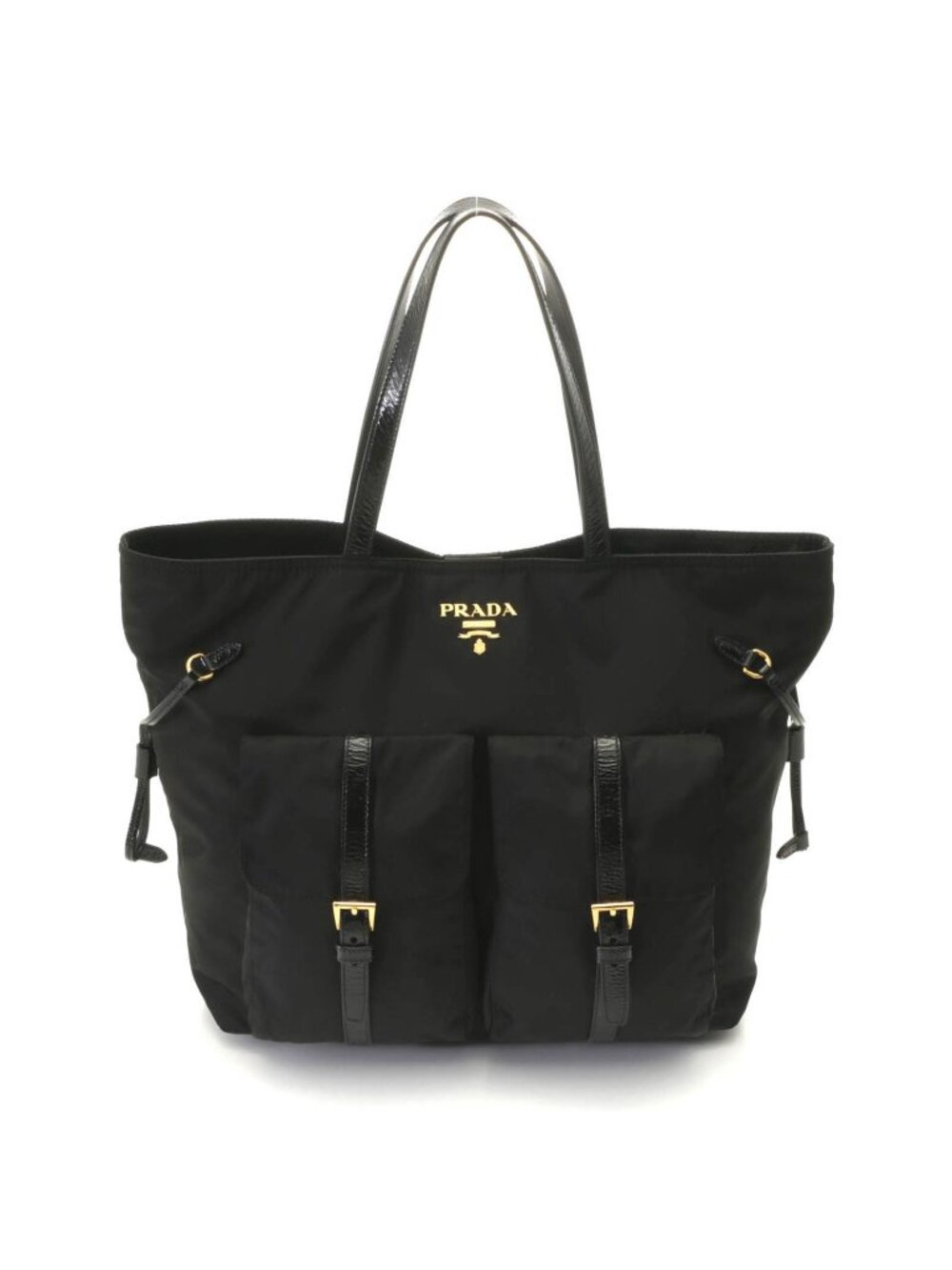 Prada Shopping Tote Black Nylon Patent